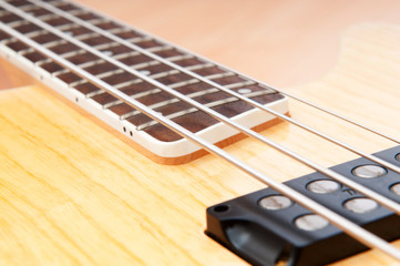 Musical concept with wooden guitar