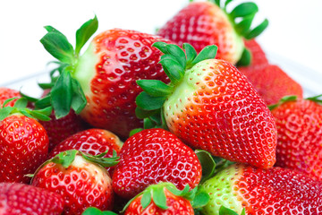background of red big juicy ripe strawberries
