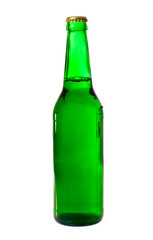 green bottle of beer isolated