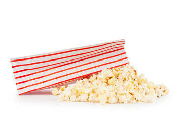 Popcorn bag isolated on the white background