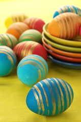 Fototapeta na wymiar Colorful Easter eggs