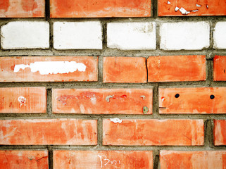 Dirty brick wall.