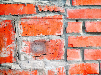 Wall from a different red brick.