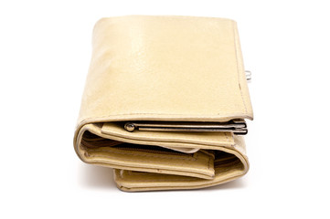 Beige Lederbrieftasche