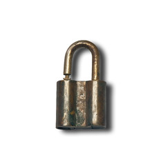 The Old padlock isolated on white background