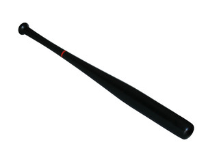 Black wooden baseball bat.
