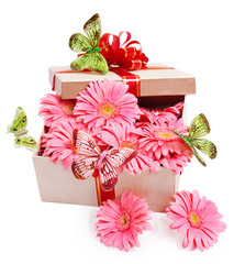 Gift box with flowers.