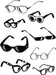 Set of eyeglasses - obrazy, fototapety, plakaty