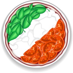 Pizza Bandiera Italia-Pizza Italy Flag-Vector