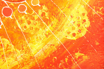 closeup of bright orange pained picture texture background