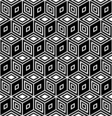Op art design. Seamless geometric rhombuses pattern.