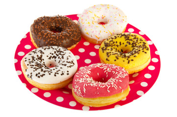 Plate full of donuts