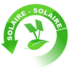 solaire sur vignette fléchée verte