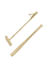 Polo Sticks and Baseball Bat. Vector illustration.