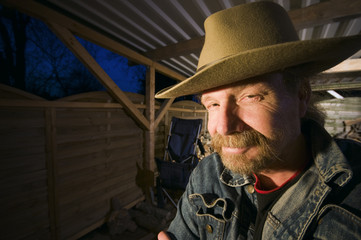 man in the shed near side