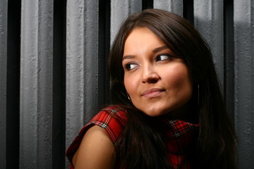 Fototapeta premium The girl at a wall