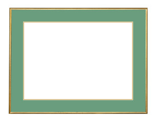 Picture frame in gold leaf  isolated
