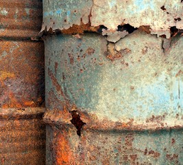 Heavy Corrosion of Oil Drums