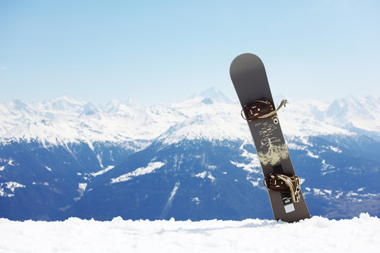 snowboard on mountains