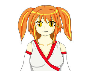 茶髪の巫女さん