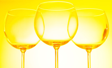 Wine glasses against gradient background
