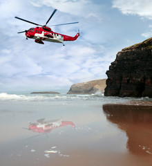 Fototapeta na wymiar air sea rescue coast search