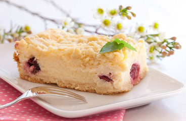 frischer Kuchen mit Kirsche