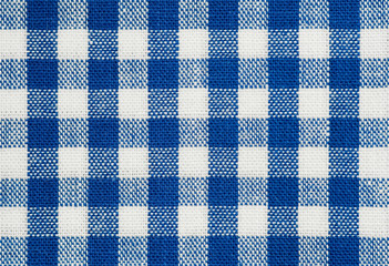 blue and white check cotton tablecloth fabric - 30740887