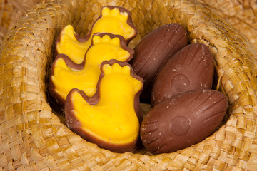 Easter chocolate in a hat