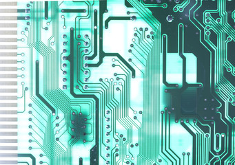 Electronics technology background in green