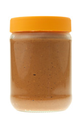 Jar of peanut butter isolated