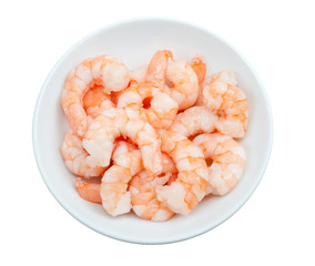 prepared shrimp in a bowl  isolated