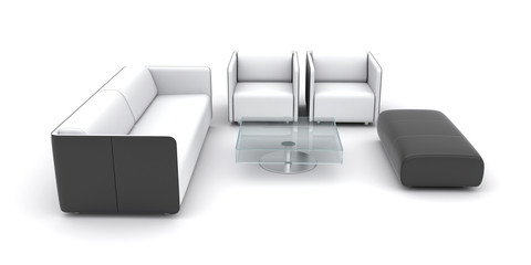 Isolated furniture set