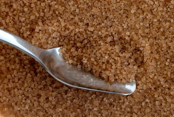 Browm sugar and spoon