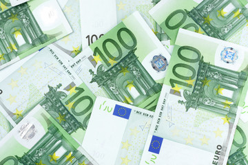 One hundred Euro banknotes