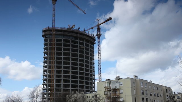 construction crane building time lapse