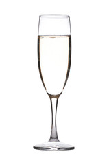 Glass with Champagne isolated on white background