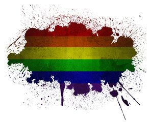 Gay rainbow flag paint splatter