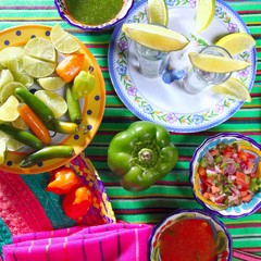tequila salt lemon mexican chili sauces pepper
