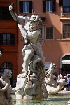 Roma, Piazza Navona, fontana del Nettuno