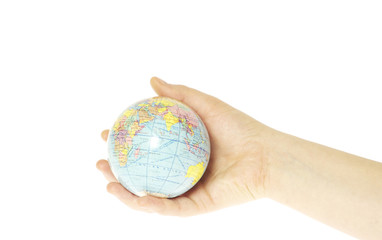 globe in hand