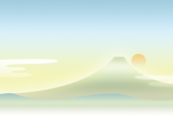 富士山と日の出