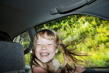 Kid on a road trip.