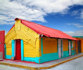 colorful Caribbean houses tropical Isla Mujeres