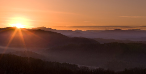 Sunrise over Smoky Mountains