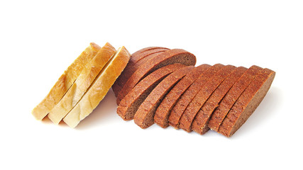 White and brown bread.