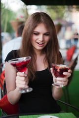 Young woman with a dessert