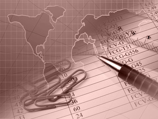 Rulers, pen and paper-clips