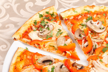 tasty pizza on the plate