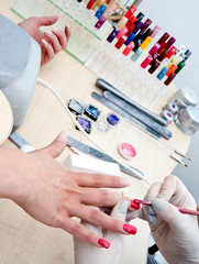 polishing nails
